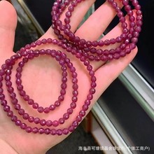 厂家批发天然鸽血红红宝石三圈手链，天然颜色，菱角分明，