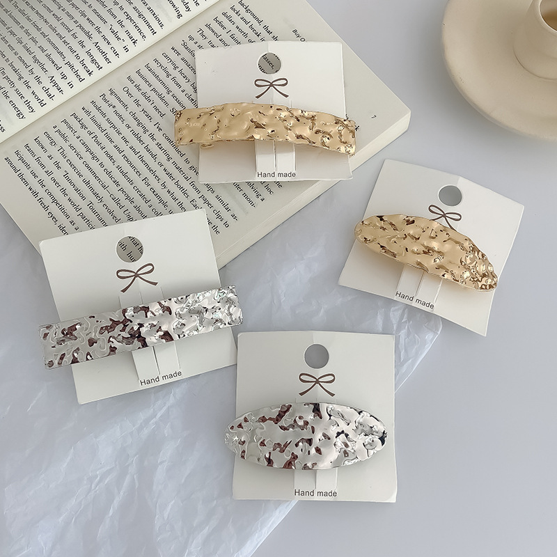 16g Weight Hair Clip Hair Accessories Type 1 Piece Quantity Women's Streetwear Oval Rectangle Alloy Handmade Hair Clip