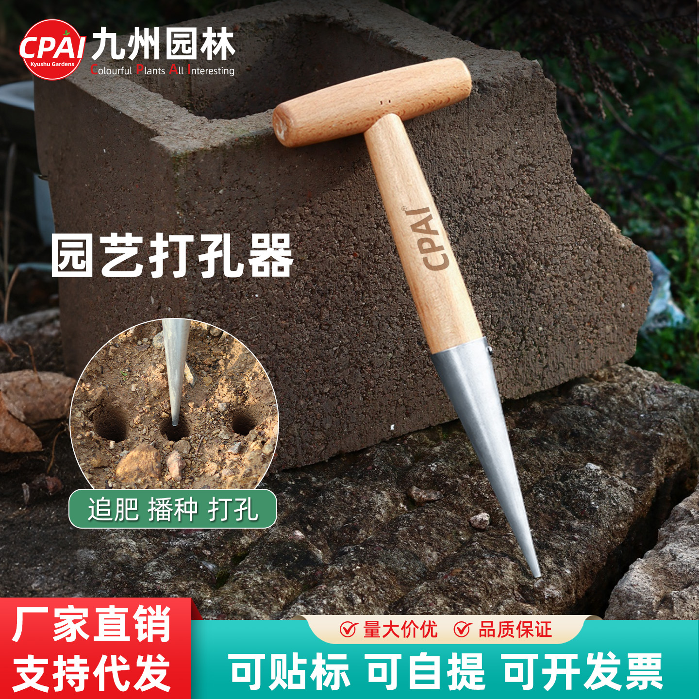 播种打洞器移苗追肥不锈钢园艺种菜育苗种花播籽器工具种苗