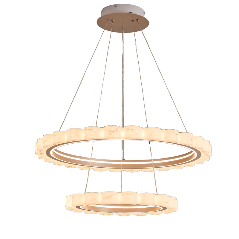 Lámpara de la sala de estar italiana de lujo imita la nube de piedra moderna y simple diseñador de anillo de alta calidad nueva lámpara de vestíbulo 055L
