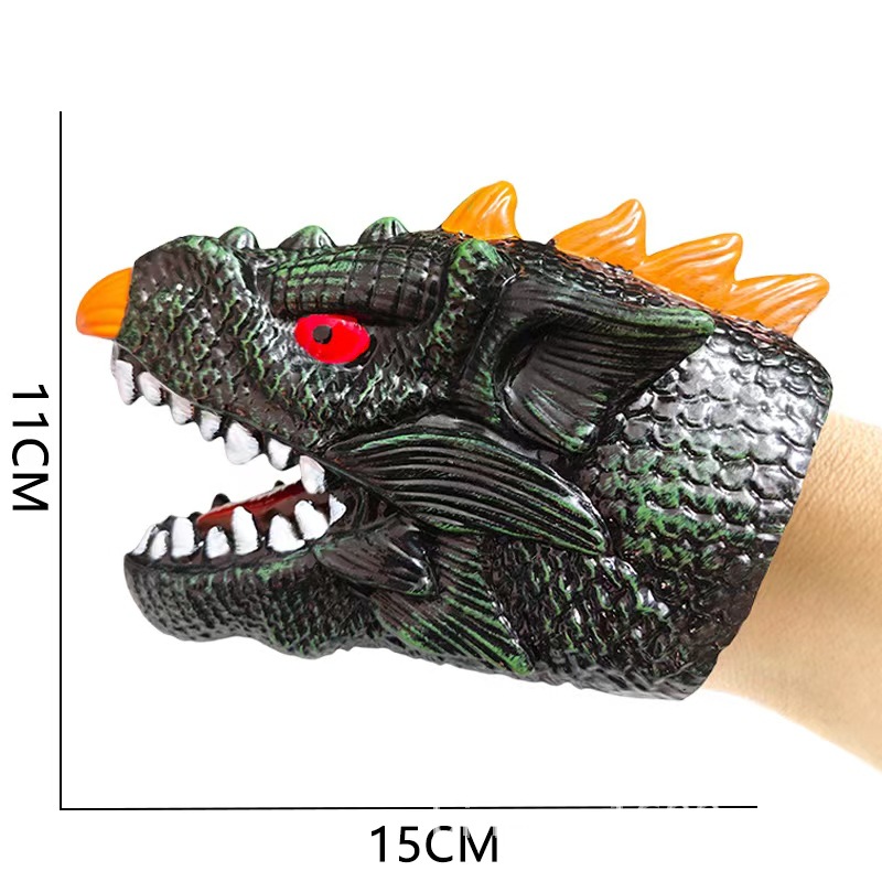 Guantes de títeres de mano de dinosaurio, goma blanda, tiranosaurio, triceratops, simulación de tiburón, modelo animal, puesto, brazo de tiburón, juguete transfronterizo