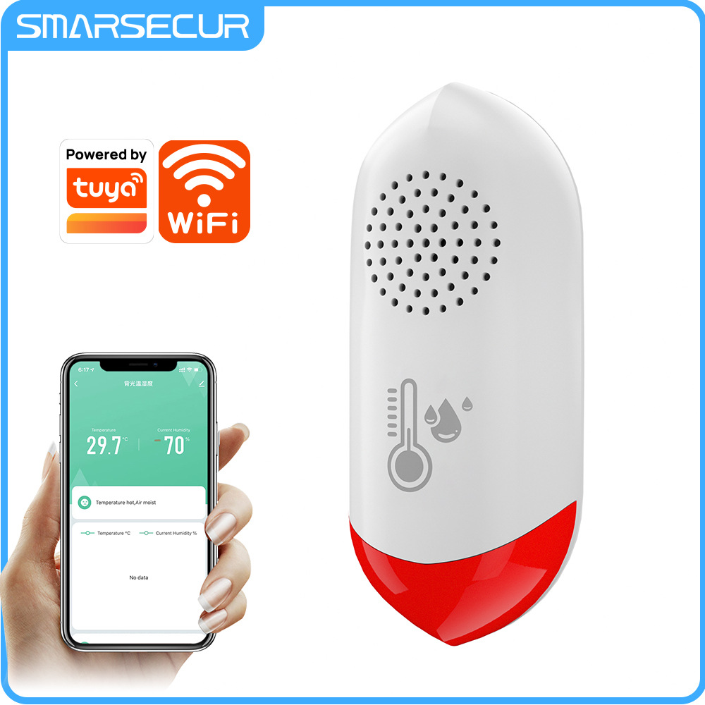 涂鸦WIFI温湿度传感器tuya温湿度探测器智能温度湿度报 警器家用