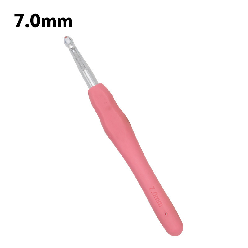 Tejido a mano arco iris ganchillo de mango suave TPR ganchillo de mango suave sólido ganchillo de aluminio ganchillo conjunto de agujas de lana