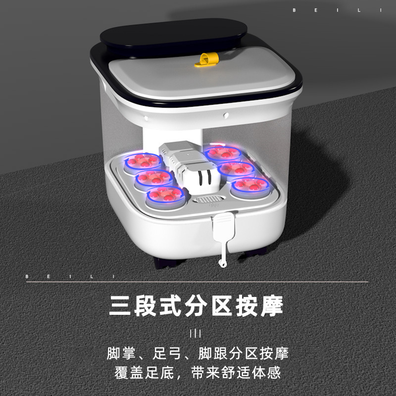 Bañera de Burbujas Profunda para Pies, Multifuncional, con Masajeador Eléctrico, Calentamiento Doméstico, Temperatura Constante, Lavabo para Pies con Vapor