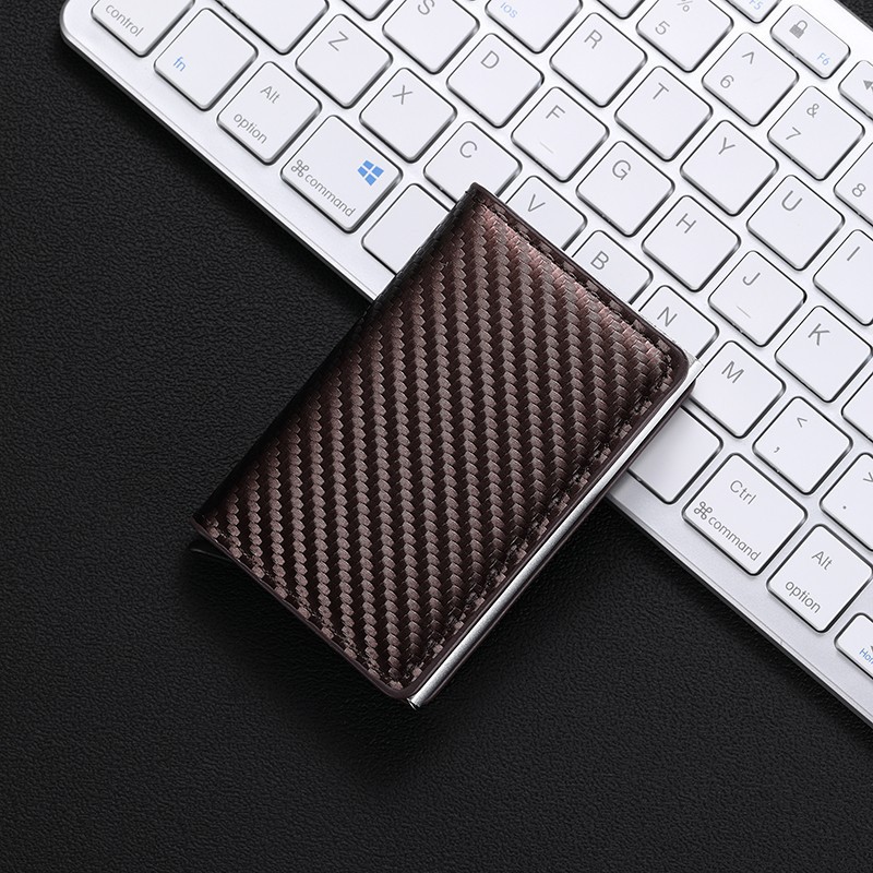 Anti-robo transfronterizo anti-magnético metal elástico bolsa de tarjetas de crédito caja de metal de aluminio para hombres bolsa de tarjetas de plata