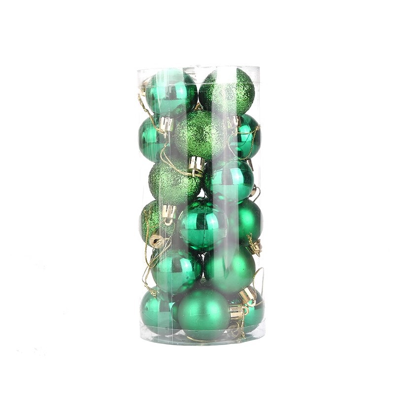 Creativo 24 cubos bola de Navidad regalo de Navidad colgante de decoración de bola pe bola de polvo mate de plástico al por mayor
