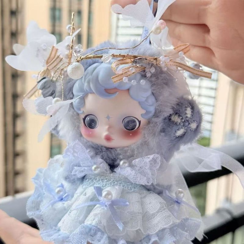泡泡玛特娃衣冬日乐章SKULLPANDA光织园10cm皑雪歌晨露衣服着替|undefined