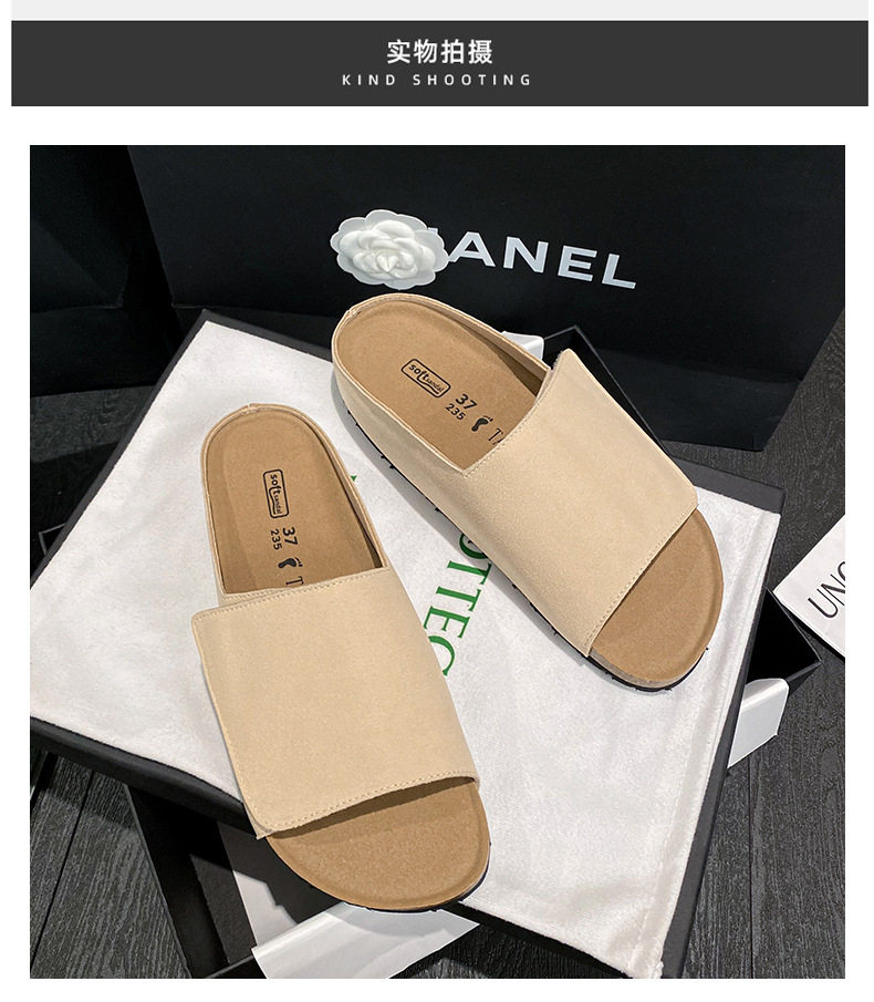 Dép sandal nữ quai ngang bản rộng mũi tròn đế bằng gấp gọn đi ngoài trời mùa hè — Màu Kaki, Màu mơ, Màu đen chi tiết 20
