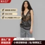 波点气质v领显瘦打底衫