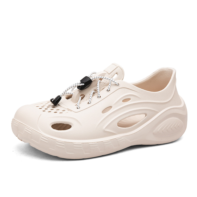 Zapatos con agujeros de color sólido para hombre, nuevas sandalias de tendencia de moda de verano, ropa exterior hueca, zapatos de tacón de suela gruesa