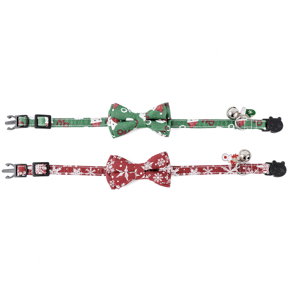 Fabricante de TANPOPO algodón transfronterizo Navidad gatos collar corbata Navidad toalla saliva collar de mascotas