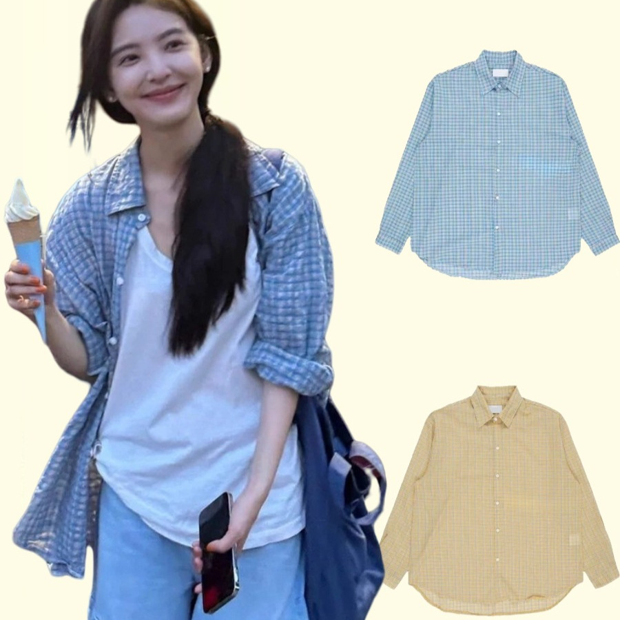Korean Niche Raucohouse Zhang Ruonan's Same Plaid Shirt Women's Early Autumn Loose Top Long-Sleeved Shirt