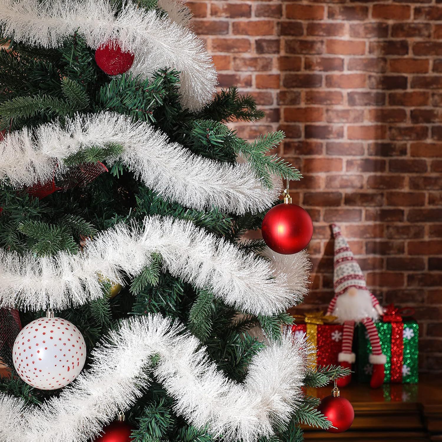 2米圣诞装饰白色毛条 雪花彩条 拉花 节日布置彩带批发跨境代发详情12