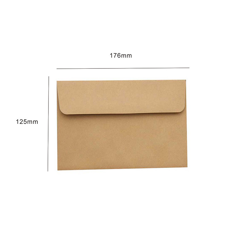 176x125mm tapa de ángulo plano sobre 100g papel kraft con pegamento de saliva