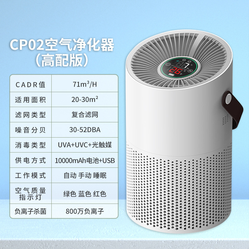新品デスクトップ空気清浄機uvc消毒屋内小型ポータブル家庭用マイナスイオン空気清浄機|undefined