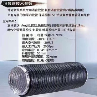 Tpv Fresh Air Silencer Pipe Fresh Air System Silencer Duct Fan Silent Silencer Hose Silencer Noise Reduction Hose