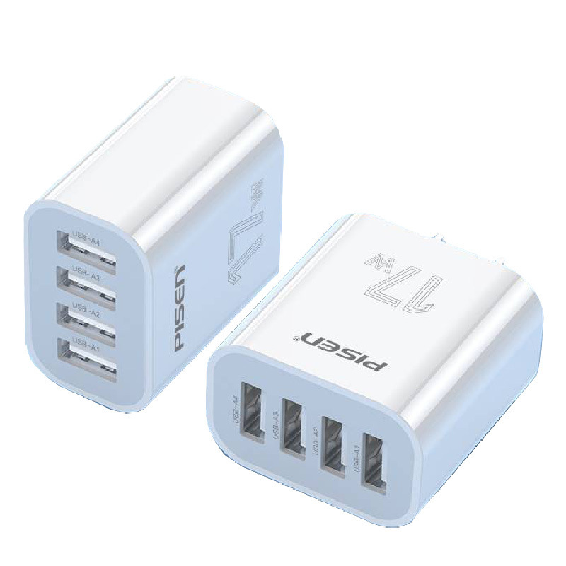 Pinsheng 17W üç portlu şarj cihazı çok fonksiyonlu 3USB şarj başlığı seyahat hızlı şarj cihazı Apple ve Android için uygun