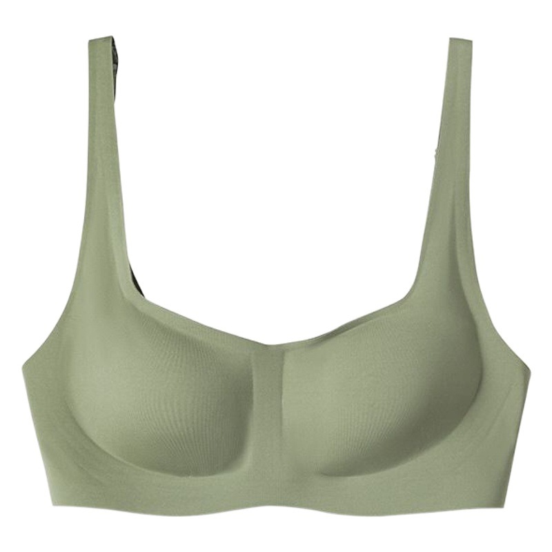 Jelly estilo francés cuello cuadrado sujetador ropa interior de las mujeres sin costuras inalámbrico de una pieza chaleco sujetador pequeño pecho empuja hacia arriba