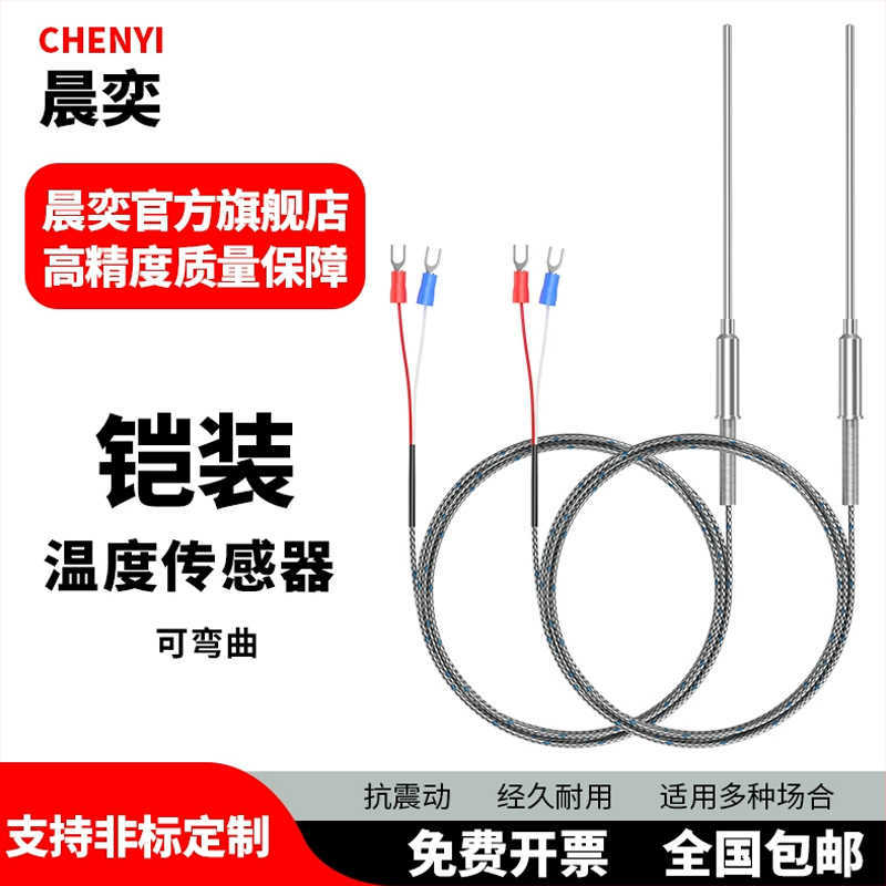 K型铠装热电偶WRNK-191可弯曲Pt100/E/J/T型温度传感器探头