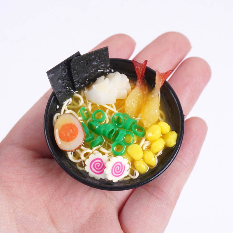 仿真食物海鲜拉面钥匙扣日式食玩面条橱窗摆件假食品大碗拉面挂件|undefined
