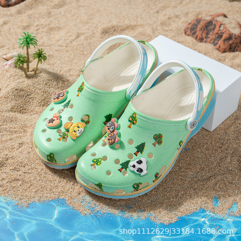 Cross x Animal Crossing co-branded beach sandals, closed-toe sandals for men, women, and children, parent-child clogs wholesale Cross x Animal Crossing co-branded beach sandals, closed-toe sandals for men, women, and children, parent-child clogs wholesale