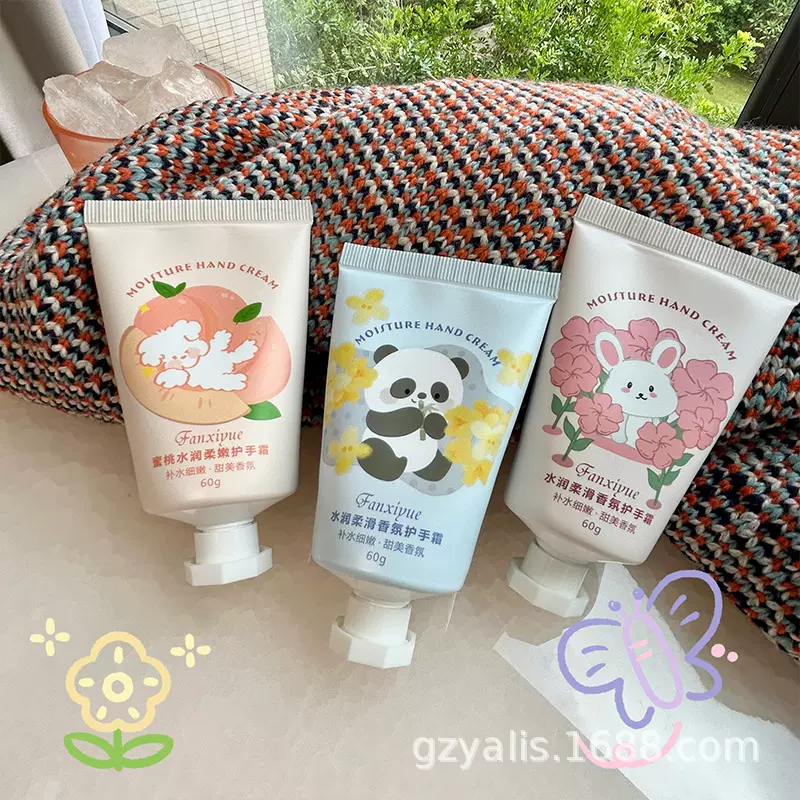 凡希悦卡通可爱护手霜60g蜜桃草莓桂花持久留香保湿电商爆款批发