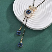 祝福钱袋满钻项链毛衣链女韩版长款项链时尚百搭饰品女高级感批发