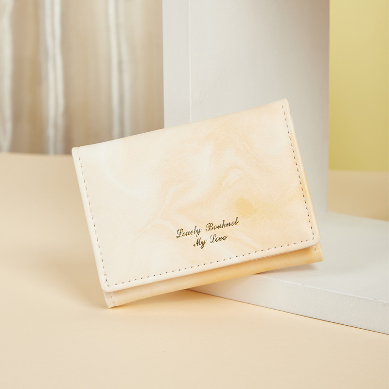 2024 nueva billetera de mujer pequeña corta y exquisita mini bolsa de tarjeta de identificación de estudiante tinta degradada de sentido avanzado