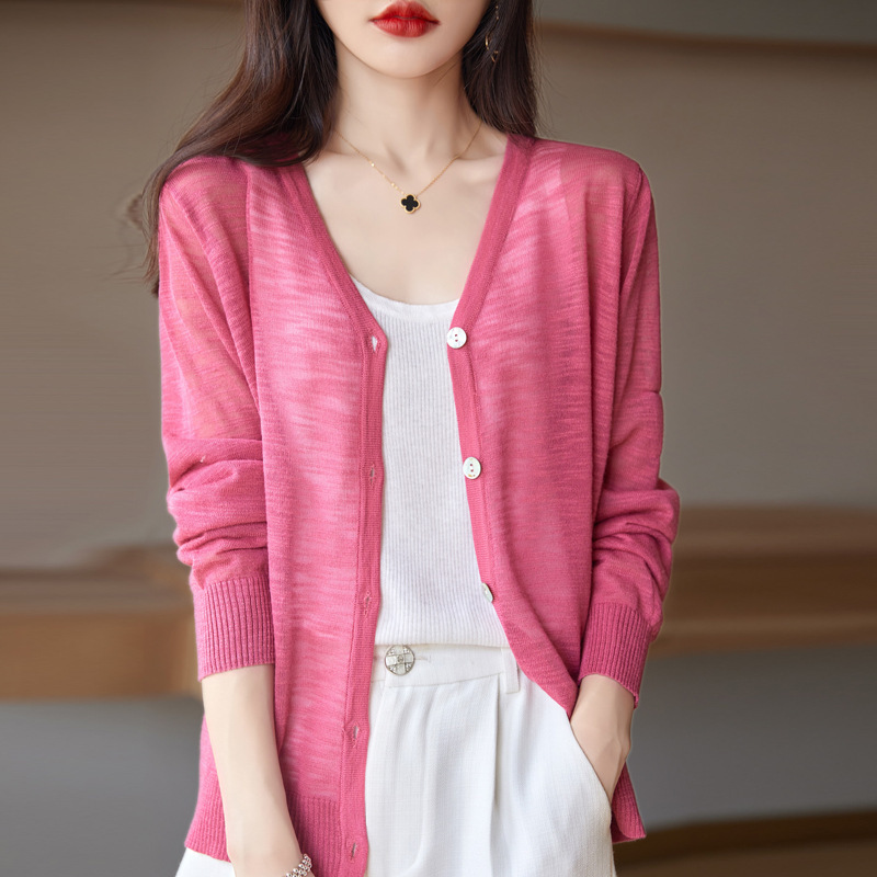 Bamboo thin silk cardigan