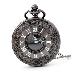 Quartz pocket watch wholesale pastoral style retro Roman hollow pocket watch men's and women's clothing accessories quartz watch