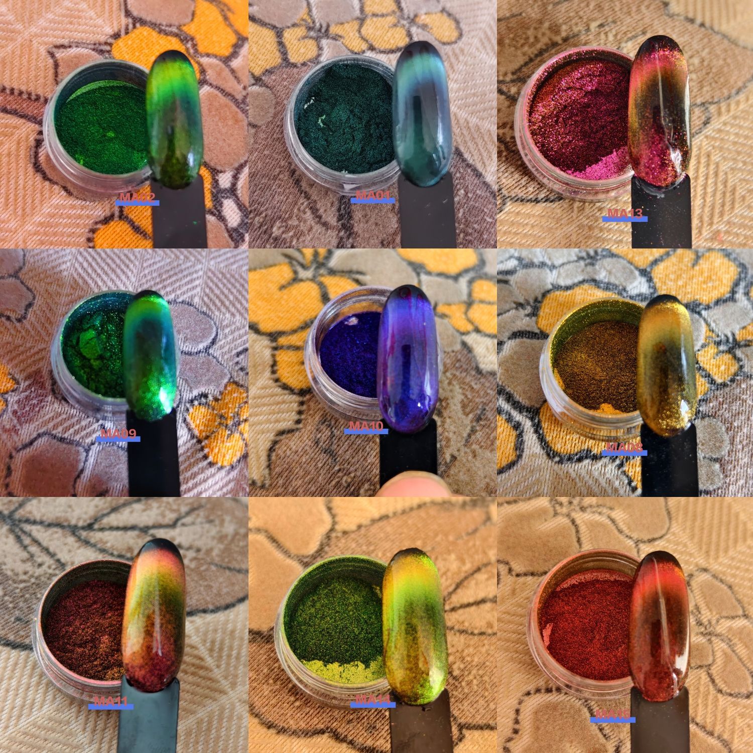 跨境批发高端5D磁性猫眼变色龙粉变色龙磁性粉 变色龙猫眼粉 1g