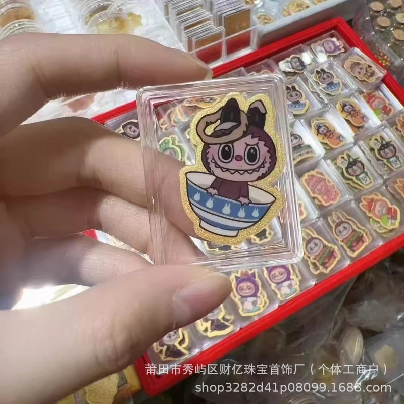 卡贴纸库洛米小新皮卡丘哆啦A梦泡泡玛特财库手机贴潮流金饰|undefined
