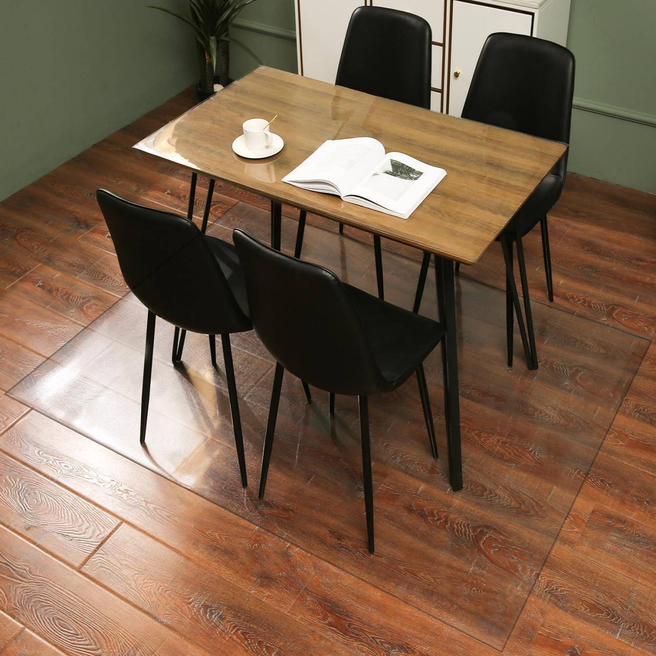 跨境透明PVC地垫地板地毯保护垫椅子防水防滑防油厨房垫工厂直销