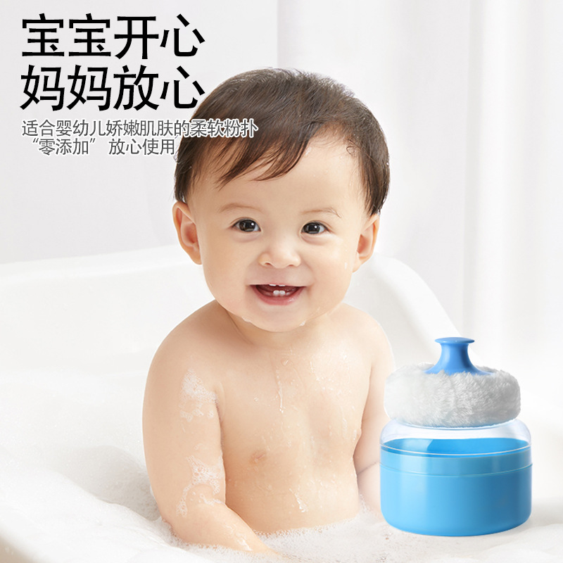 Directo de fábrica del bebé talco en polvo soplo suministros para niños super suave felpa puff con mango en stock al por mayor