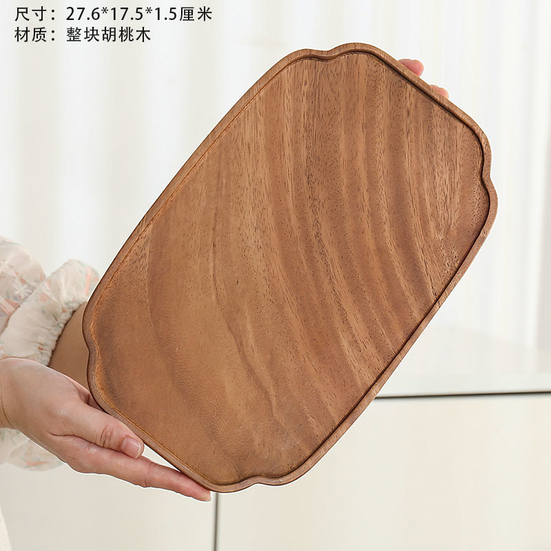 批发穆尼简约相思木实木托盘圆方形椭圆形甜品水果盘饰品|undefined