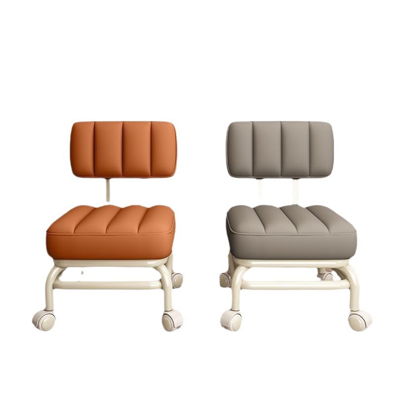 Taburete doméstico pequeño respaldo de ruedas universales banco suave con ruedas red sofá infantil mesa de té silla pequeña polea taburete bajo