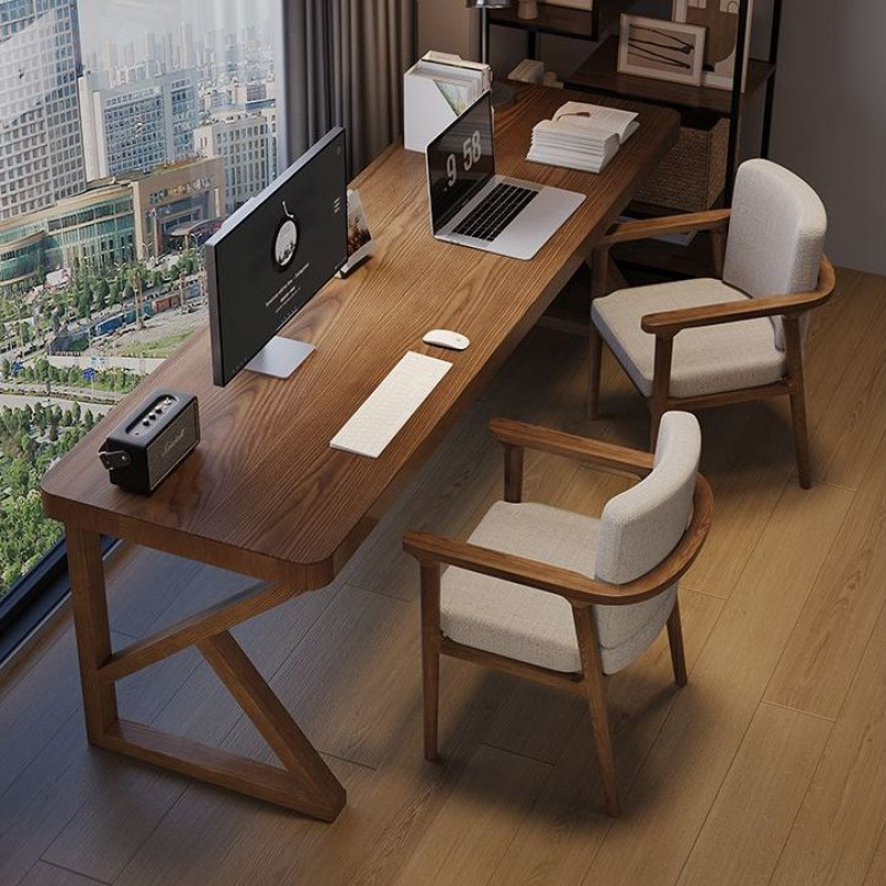 Modern Simple Bay Window Solid Wood Desk Double Desktop Computer Desk Rectangular Desk Student Learning Writing Desk Modern Simple Bay Window Solid Wood Desk Double Desktop Computer Desk Rectangular Desk Student Learning Writing Desk