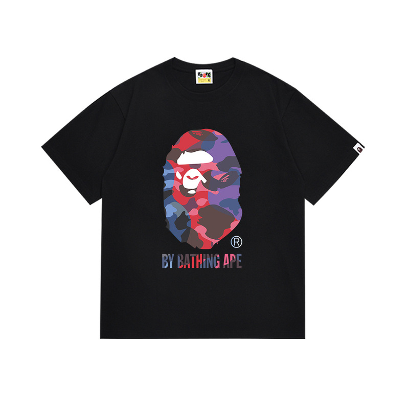 国境を越えた売れ筋BAPE X Miami International MIAMIジョイント漫画男女同型半袖スポーツTシャツトレンディブランド|undefined