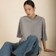 2025夏季新款宽松慵懒圆领t恤短袖ins风潮百搭针织衫内搭打底衫