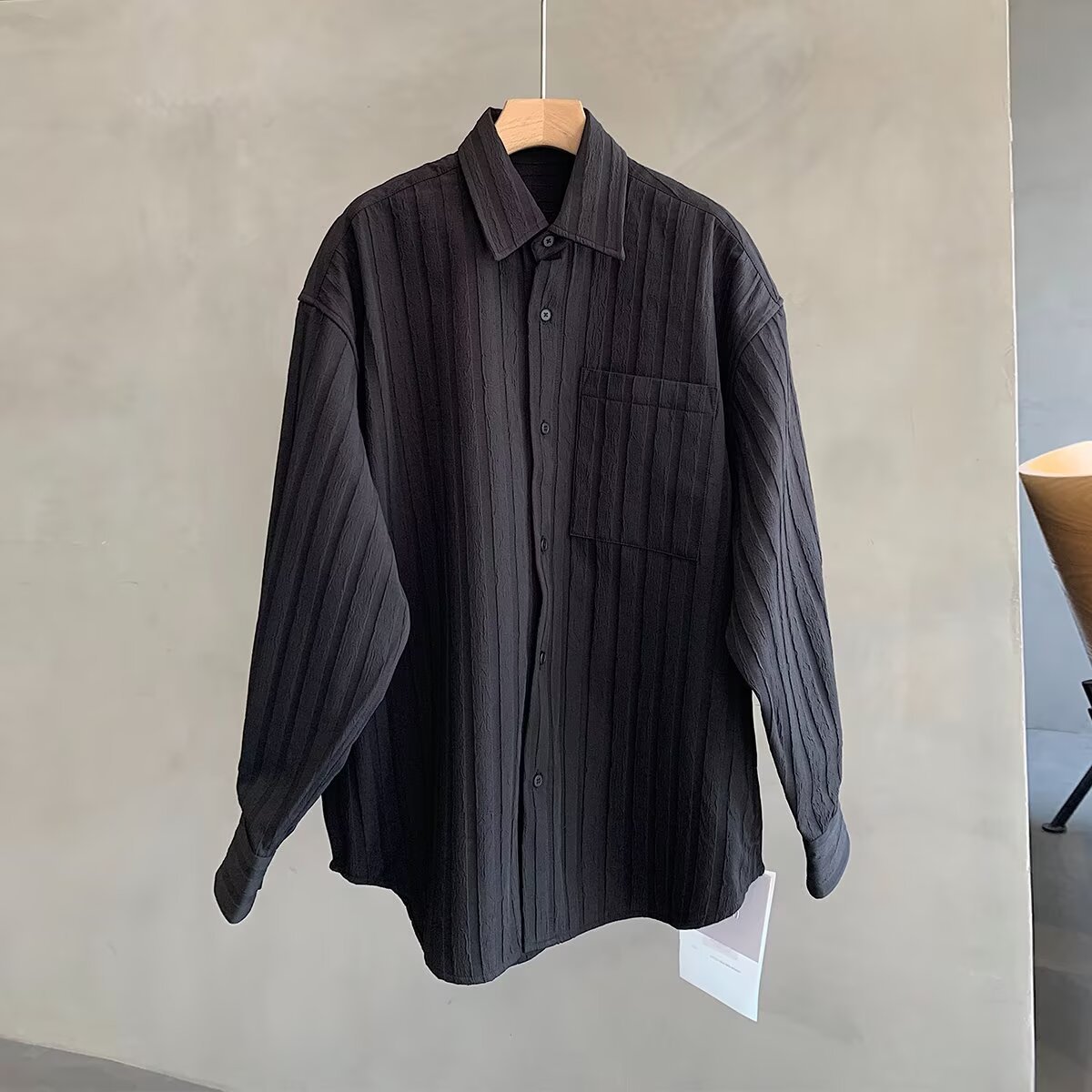 Unique Texture Design Loose Long-Sleeve Shirt for Men, New Trendy Spring and Autumn Style, Stylish Shirt Jacket Top