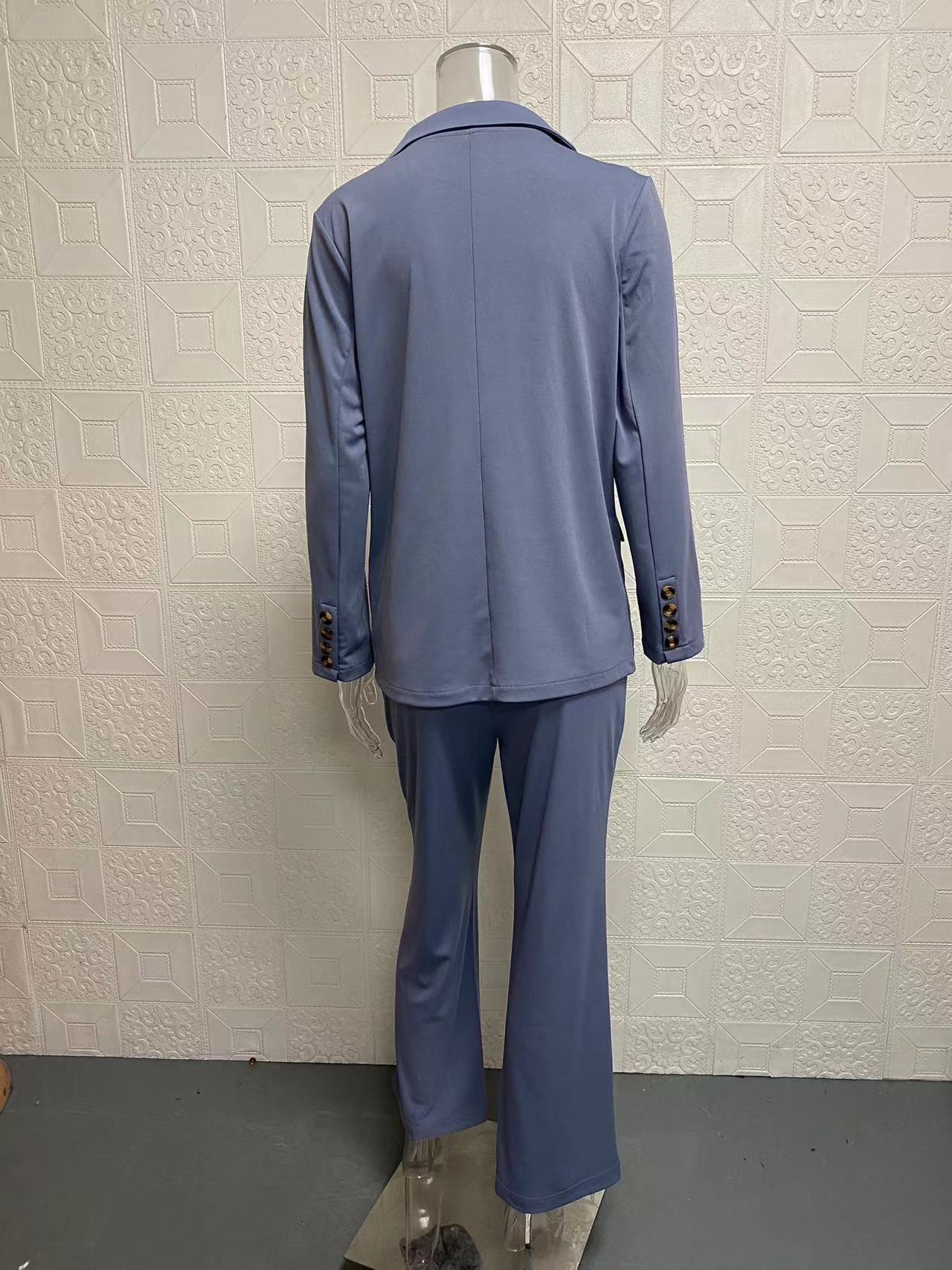 2024 autumn and winter new fashion lapel slim fit cardigan temperament jacket women's suit set_voghion.com