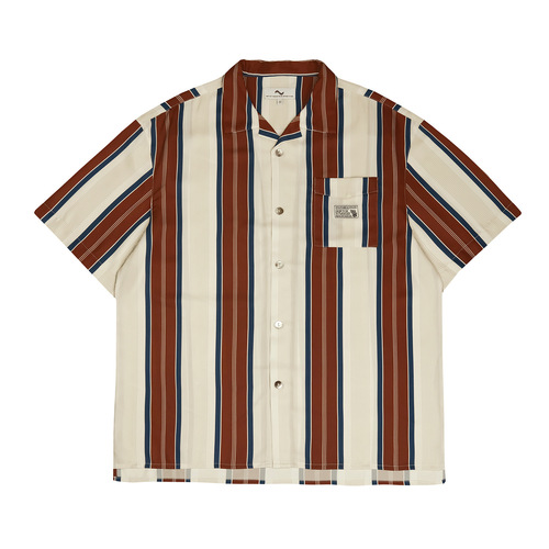 Fashion American Old School Shirts Men Short Sleeve Casual Hawaiian Striped Shirts Men Summer