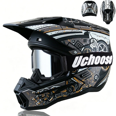 Downhill Bicycle Safety Helmet | Motorcycle Safety Supplies - gray-robotic-arm-02-goggles-xs