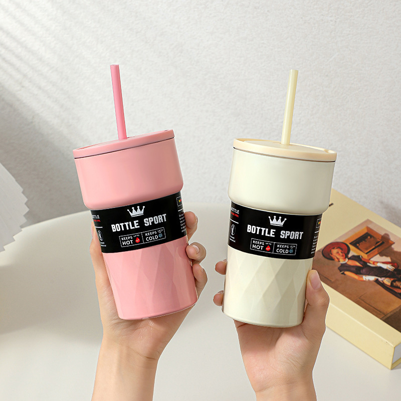 Transfronterizo nuevo 304 taza de vacío de acero inoxidable de alto aspecto taza de paja al aire libre conveniente calentador de hielo taza de coche