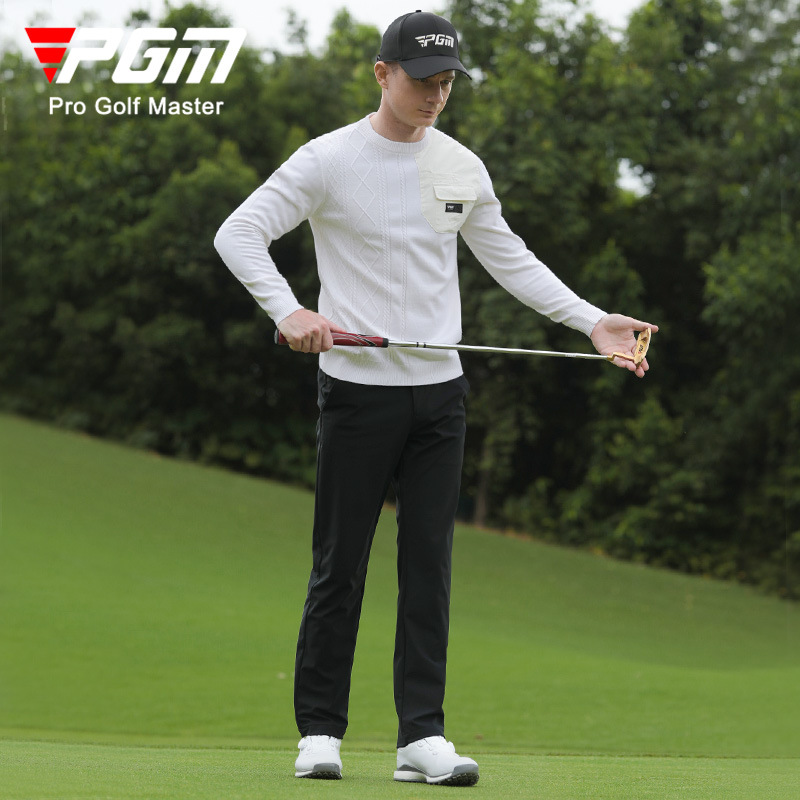 Áo len golf PGM cổ tròn lông cừu giữ ấm thu đông — YF624-Áo len trắng, YF624-Áo len Màu Đỏ, YF624-Áo len Đen
