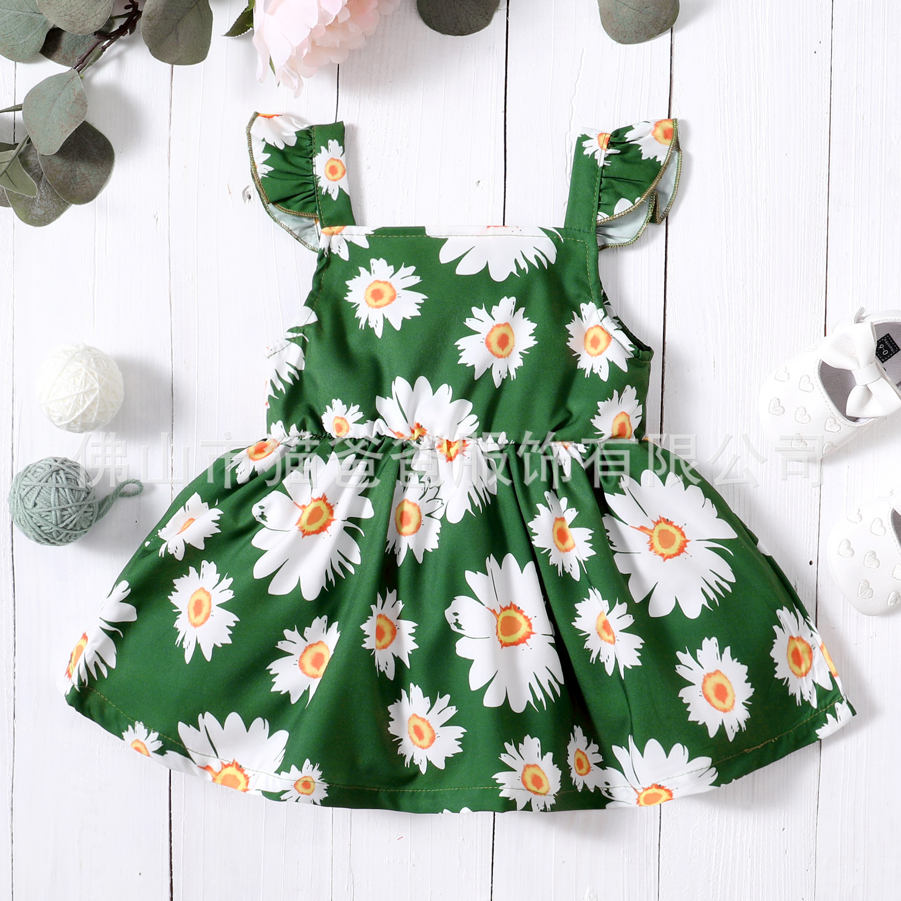 INS nueva venta caliente en el extranjero Verano de Europa y América niñas sin mangas floral vestido los niños
