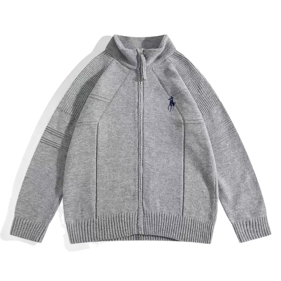 Explosiones transfronterizas de tamaño europeo de montar marca bordada doble cremallera jersey suéter cardigan chaqueta fábrica al por mayor