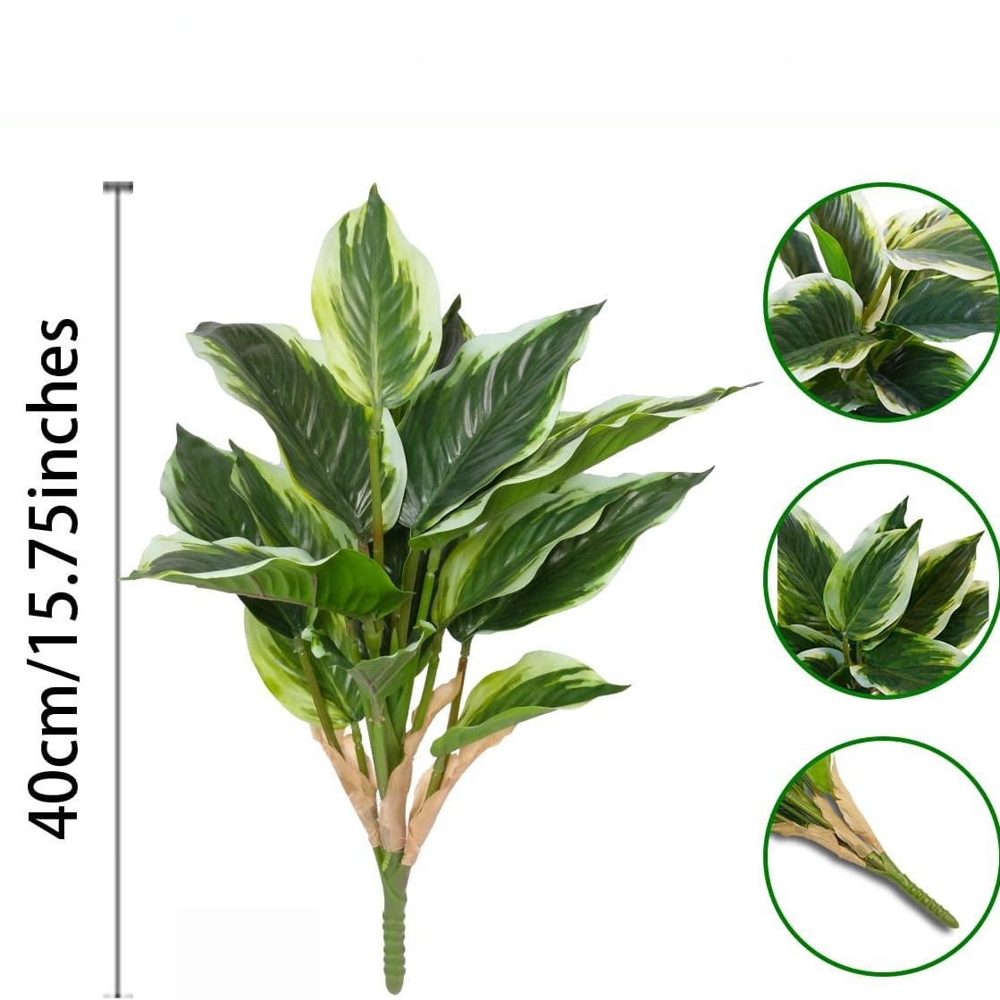 High-quality simulated plant 14-leaf flower spot Dieffenbachia small potted ornaments office decoration artificial green plants flowers 3