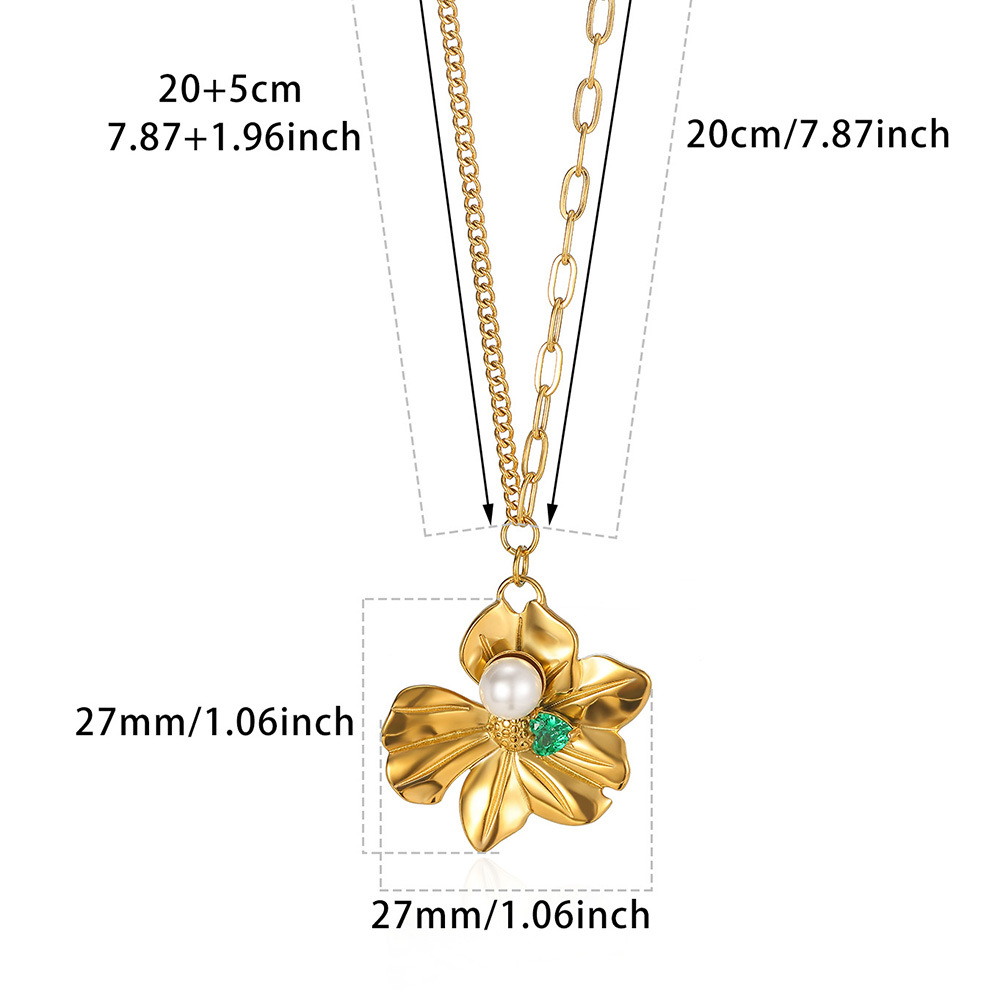 Carré Star Fleur Style IG Acrylique Perle Zircon Acier Inoxydable 304 Pendentif Incruster Fermeture À Boucle De Type Homard display picture 9