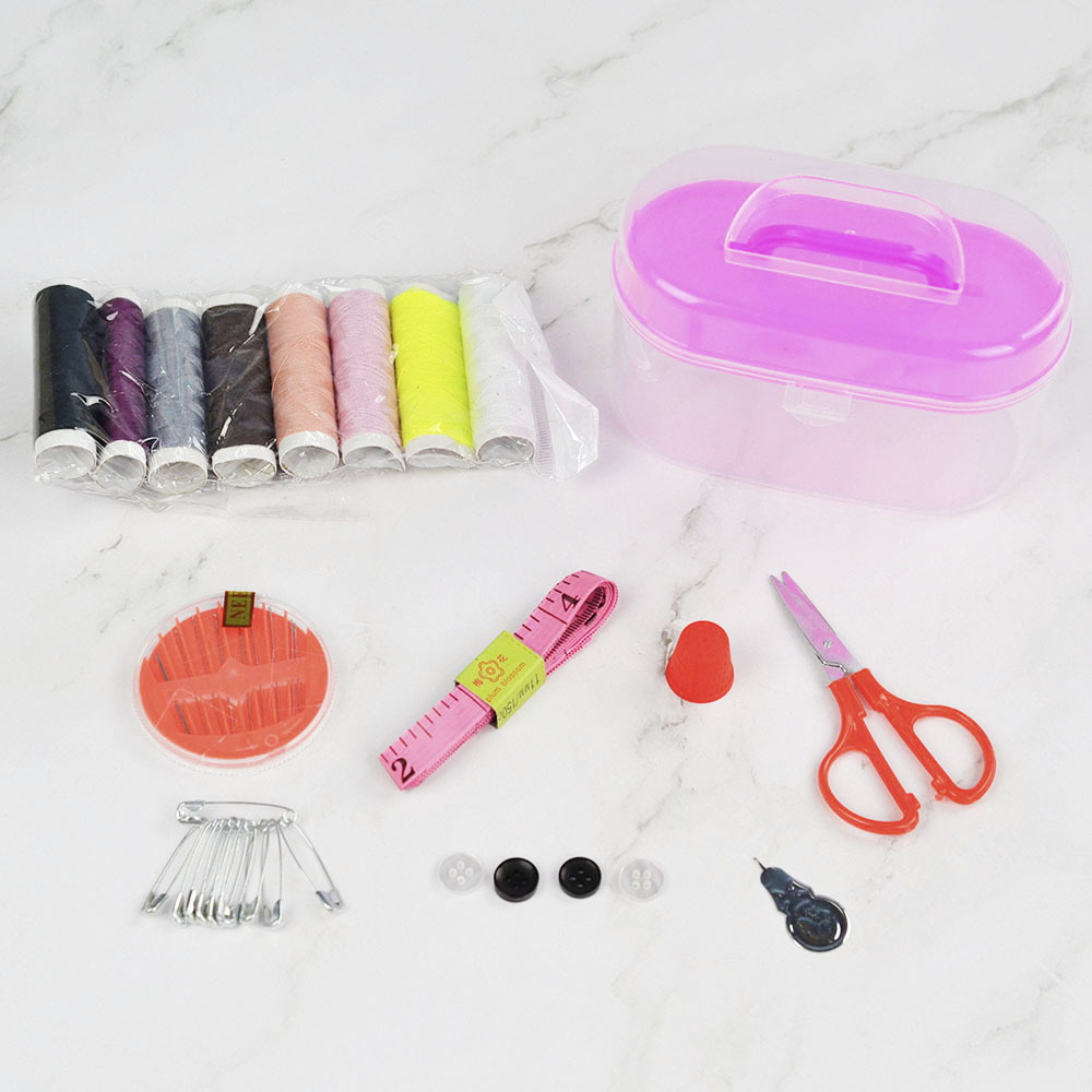 家用针线盒套装 迷你百宝箱  布艺手工用针线盒套装 简易版 100g